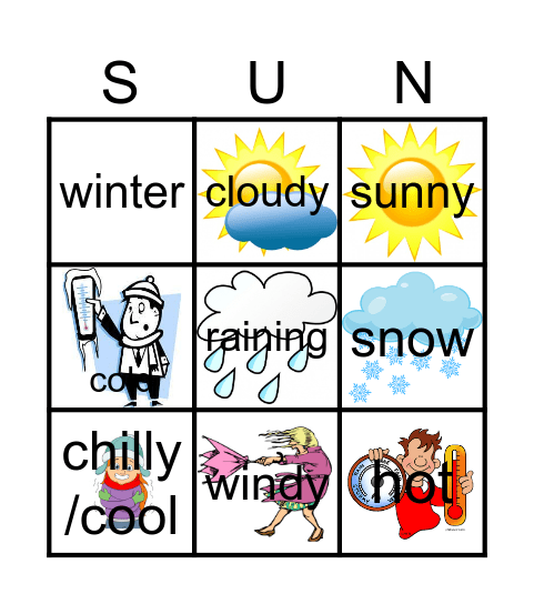 WEATHER BINGO Card