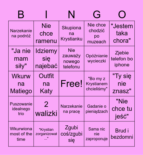 MARTA BINGO Card