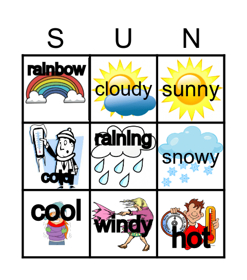 WEATHER BINGO Card