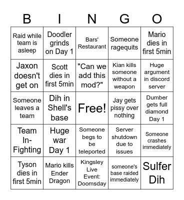 Creepy Peepy Realm Bingo Card