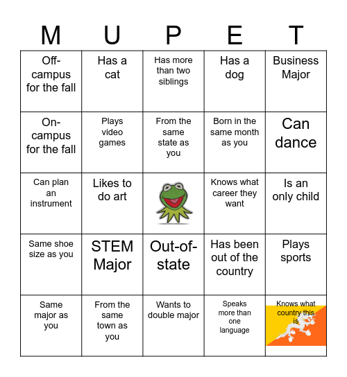 MUP[P]ET :D Bingo Card