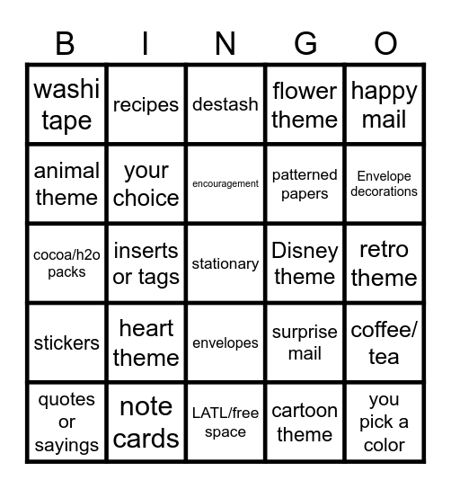 LATL 06/27 BINGO Card