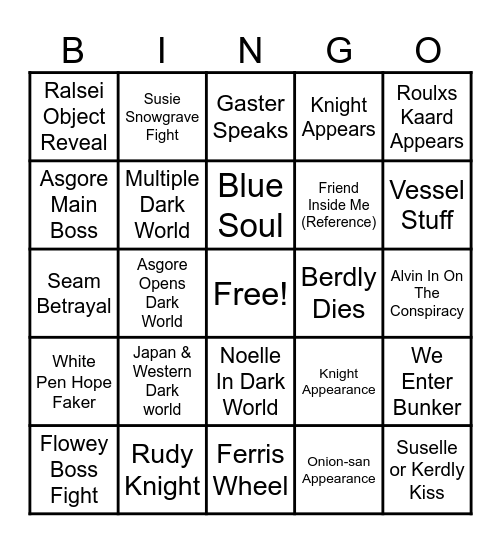 Chapter 5 Bingo Card