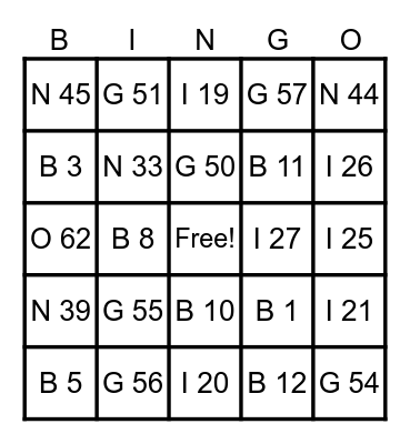 Bingo Card
