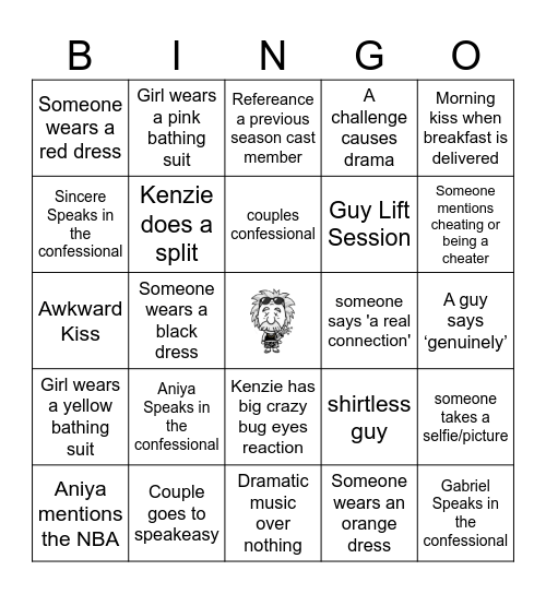 Mindless Minutia and Blinders Present: Love Island Bingo Card