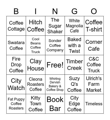 National Coffee Month Bingo Card