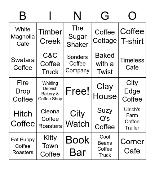 National Coffee Month 2026 Bingo Card
