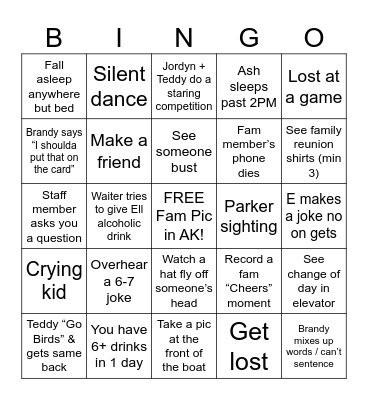 Family 🚢 Bingo v2 Bingo Card