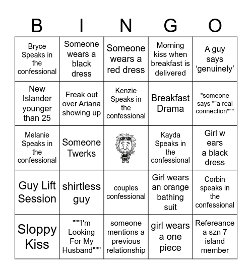 Mindless Minutia and Blinders Present: Love Island Bingo Card