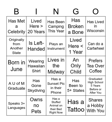 Know-Your-Neighbors Bingo Card
