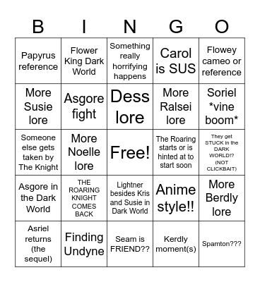 TDT DR Ch5 Bingo Card