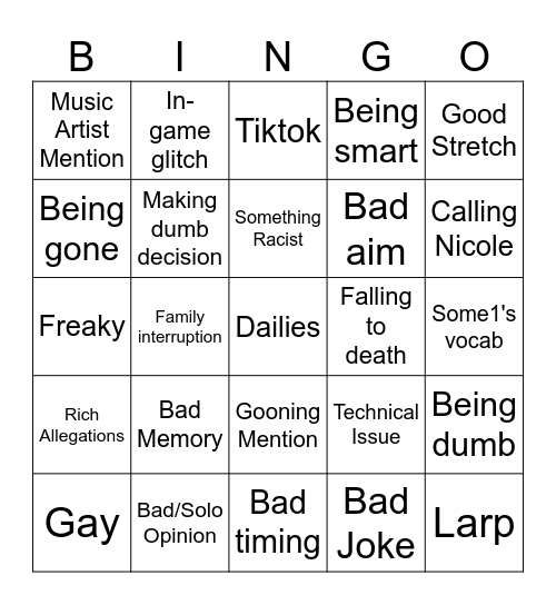 Jc Bingo 5.0 Bingo Card