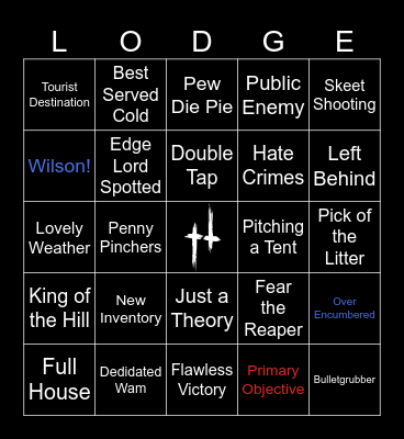 Lodge Bingo (Standard) Bingo Card