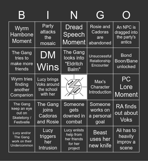 Strixhaven: A Curriculum of Chaos Ep. 10: What's the Scoop? Bingo Card