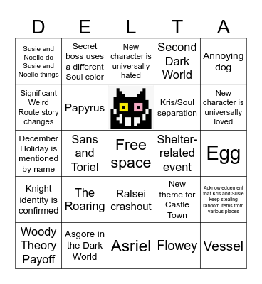 Deltarune Chapter 5 Bingo thing Bingo Card