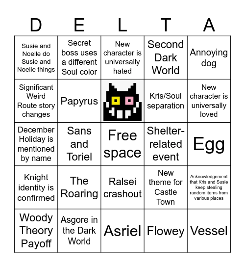 Deltarune Chapter 5 Bingo thing Bingo Card