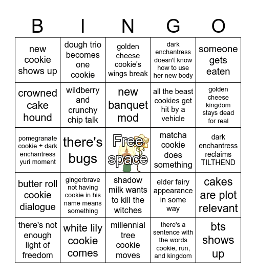 Bingookie Run Kingdom Bingo Card