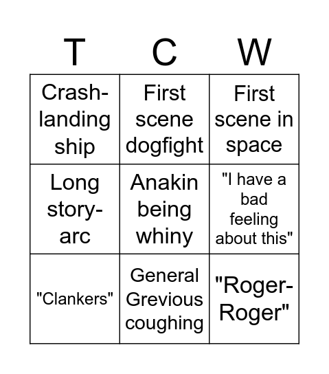 StarWars Bingo Card