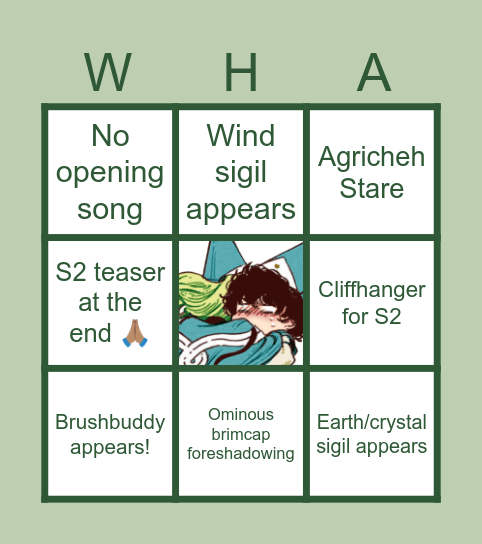 WHA EPISODE 13 BINGO Card