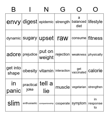 第二组 Bingo Card