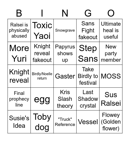 Delta Bingo Rune Bingo Card