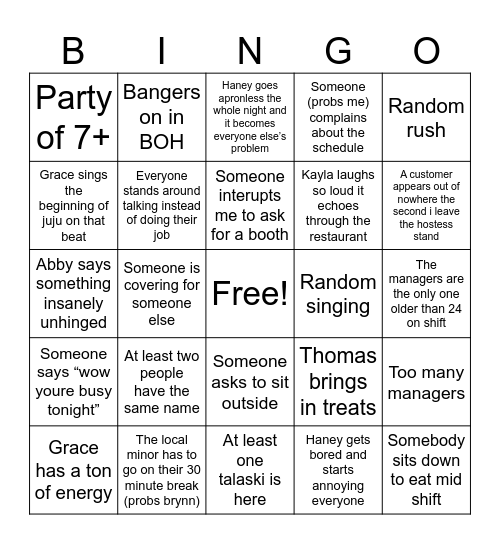 YT BINGO: Fathers Day edition Bingo Card