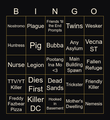 Zarisa's Live Bingo Card