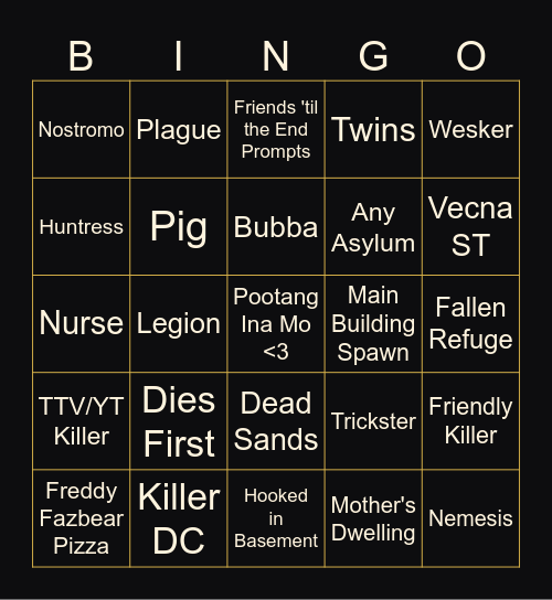 Zarisa's Live Bingo Card
