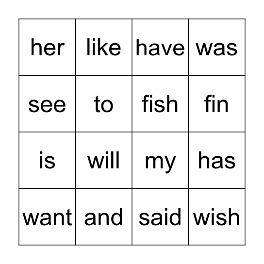 Book 24 words Bingo Card