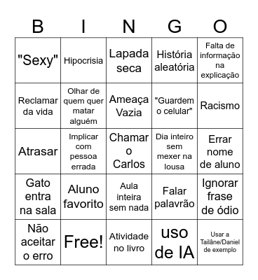 Bingo do Andrey Bingo Card