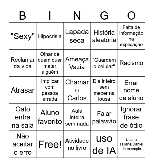 Bingo do Andrey Bingo Card