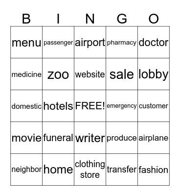 Speak It Up!  Bingo Card