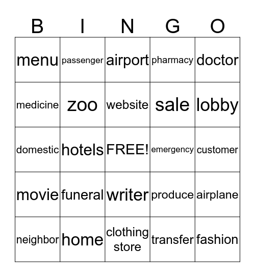 Speak It Up!  Bingo Card