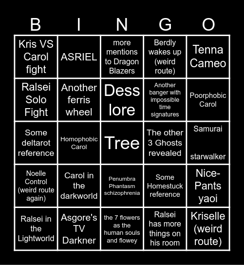 DELTARUNE BINGO Card