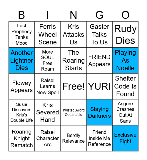 Chapter 5 Predictions Bingo Card