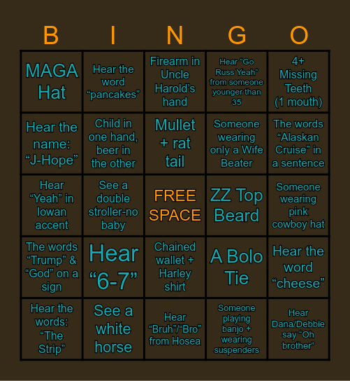 🎢 B R A N S O N 👨🏻‍🌾 Bingo Card