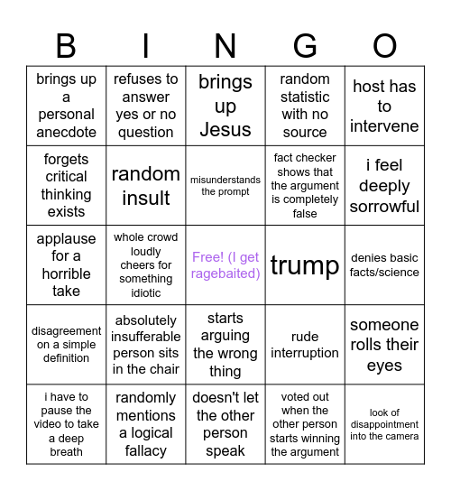 Jubliee Surrounded video Bingo Card
