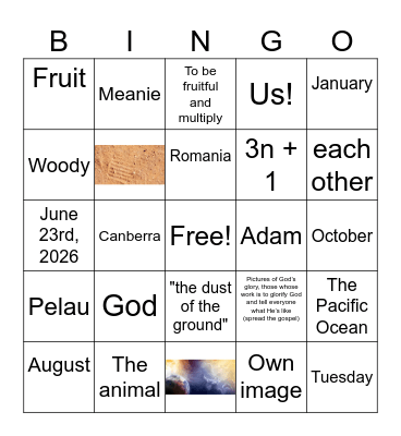 Tuesday Bible Night! :) Bingo Card