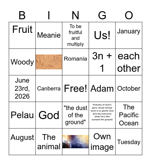 Tuesday Bible Night! :) Bingo Card
