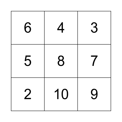 Division Bingo Card