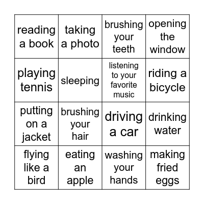 What am I doing? Bingo Card