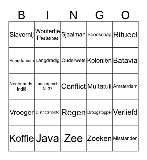 Max Havelaar Bingo  Bingo Card