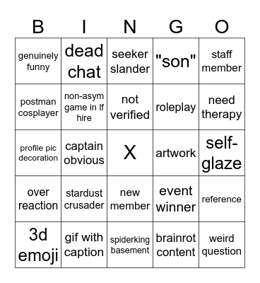 A Discord Hangout...? Bingo Card