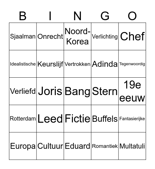 Max Havelaar Bingo  Bingo Card