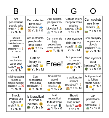 D1 L4 Y N M Bingo Card