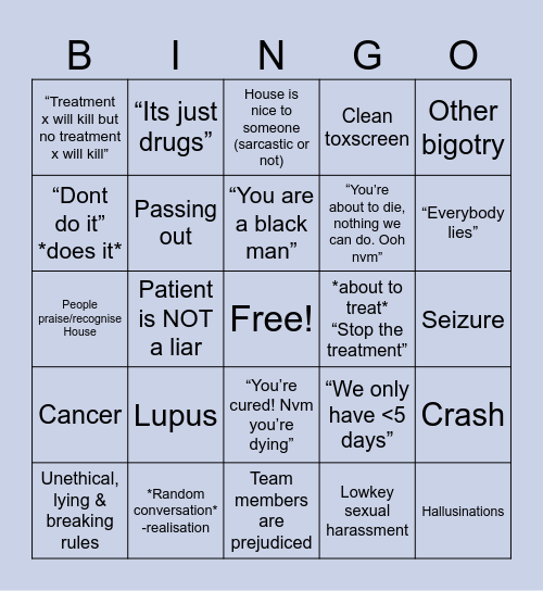 House MD Bingo Card