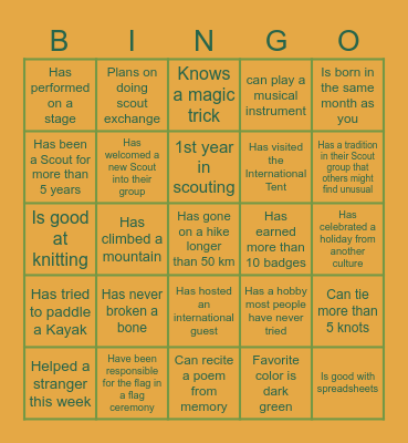 HUMAN BINGO FOR INTERNATIONAL DAY Bingo Card