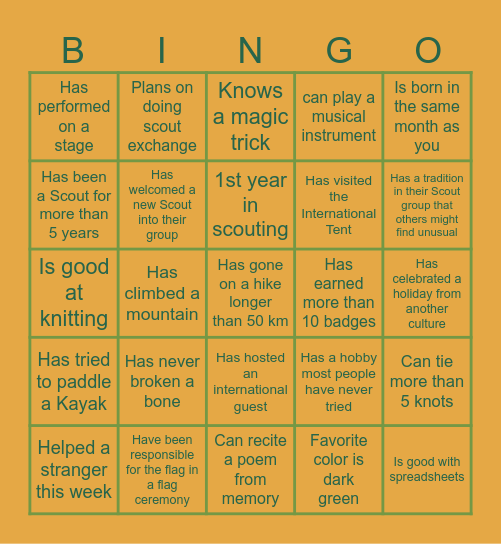 HUMAN BINGO FOR INTERNATIONAL DAY Bingo Card