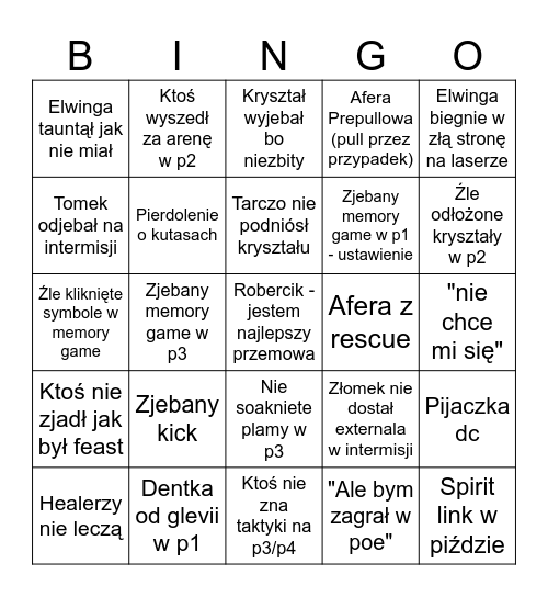 Prima Sort Lura Bingo Card