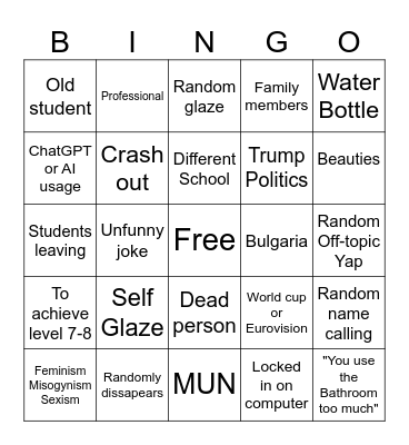 Mrs Mechkova Bingo Card